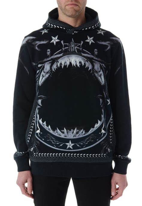 givenchy shark jaw hoodie|Men's Designer Sweatshirts & Hoodies .